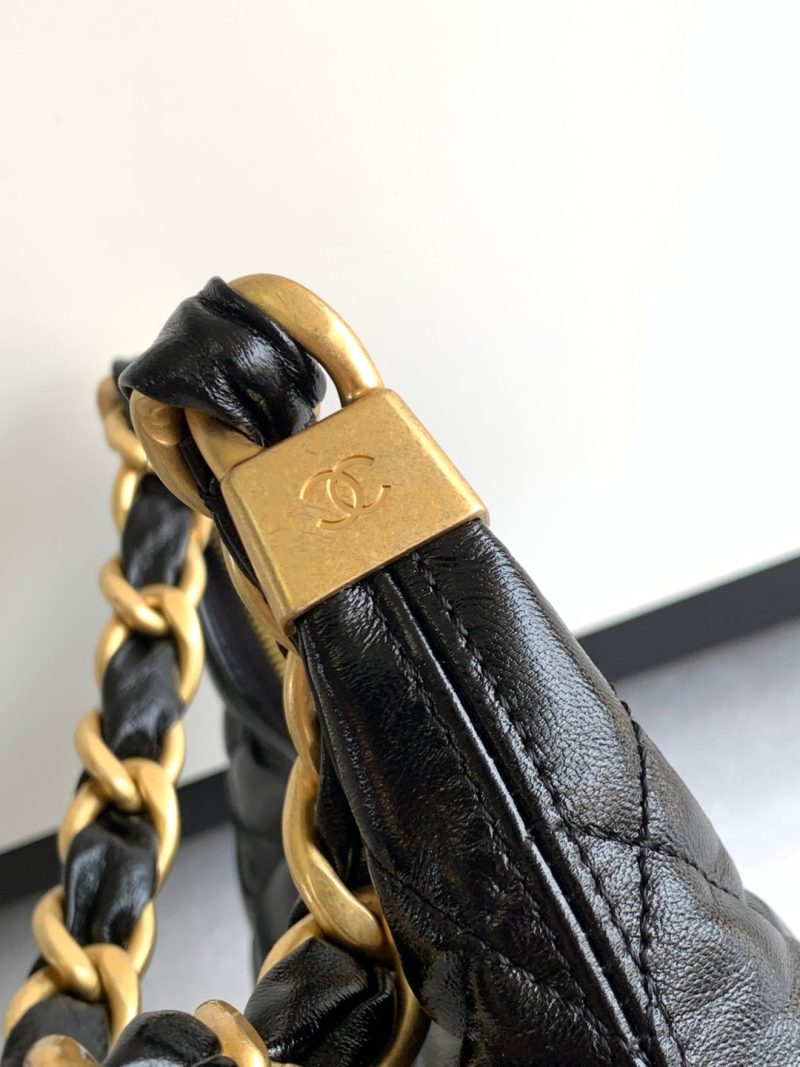 CC Hobo Bag With Chain 35cm Black Lambskin 277765 GHW