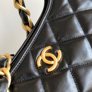CC Hobo Bag With Chain 35cm Black Lambskin 277765 GHW