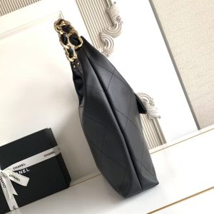 CC 2025 Bag 28cm Black Gold Calfskin