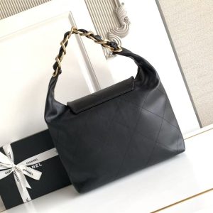 CC 2025 Bag 28cm Black Gold Calfskin
