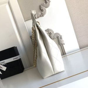 Chanel 2026 Hippie Hobo Bag 35cm White Calfskin 326214