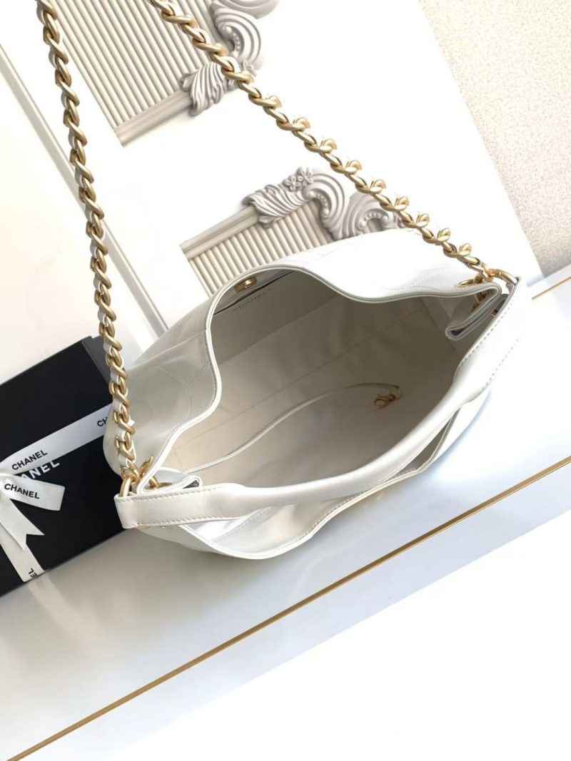 Chanel 2026 Hippie Hobo Bag 35cm White Calfskin 326214