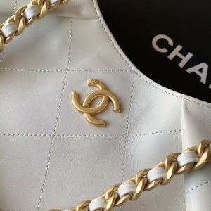 Chanel 2026 Hippie Hobo Bag 35cm White Calfskin 326214