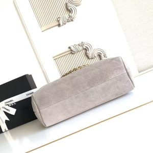 Chanel 2026 Hippie Hobo Bag 35cm Gray Suede 326216