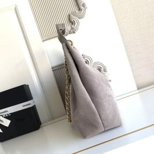 Chanel 2026 Hippie Hobo Bag 35cm Gray Suede 326216