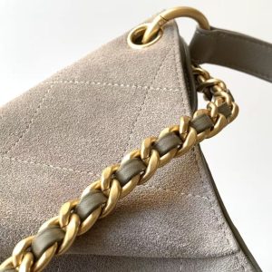 Chanel 2026 Hippie Hobo Bag 35cm Gray Suede 326216
