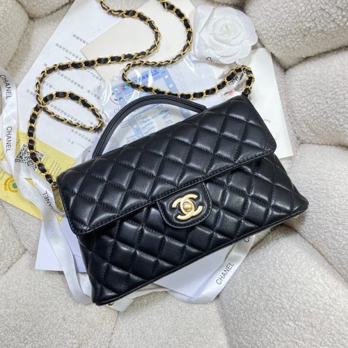 img_0a644df0_20250308_i1741406822864_354_0_4_jpg CC 25P Medium Flap Bag 25cm Top Handle Black Calfskin Gold Hardware