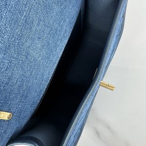 CC SMALL 20 CROSSBODY BAG IN LIGHT BLUE DENIM DIP AND GOLD METALLIC