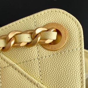 Chanel 25 Hobo Bag 22cm Light Yellow Calfskin 286180