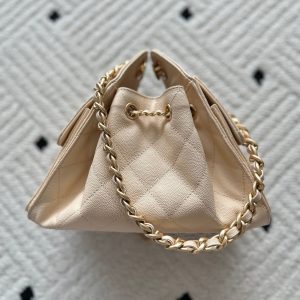 Chanel 25 Hobo Bag 22cm Beige Calfskin 286181
