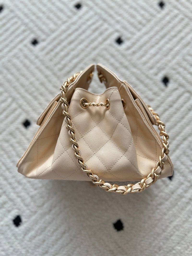 Chanel 25 Hobo Bag 22cm Beige Calfskin 286181