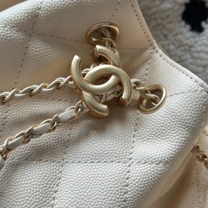 Chanel 25 Hobo Bag 22cm White Calfskin 286182