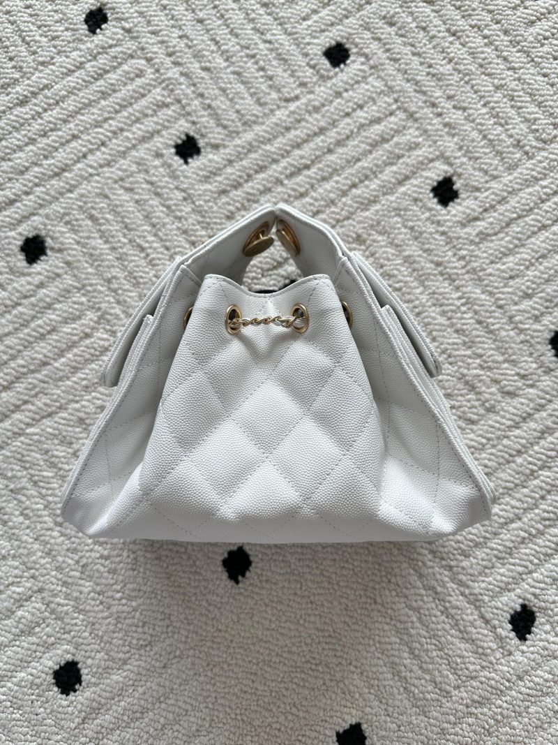 Chanel 25 Hobo Bag 22cm White Calfskin 286182
