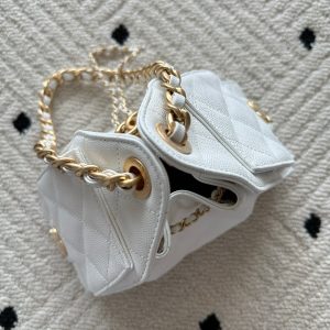 Chanel 25 Hobo Bag 22cm White Calfskin 286182