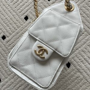 Chanel 25 Hobo Bag 22cm White Calfskin 286182