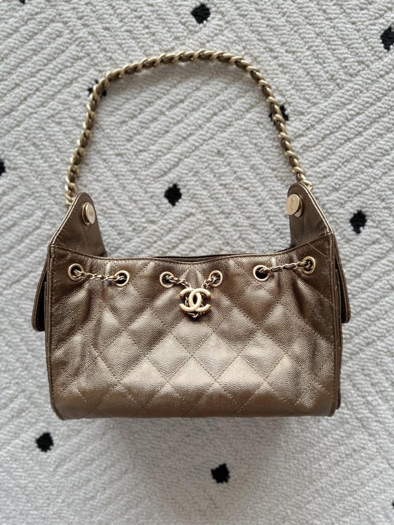 Chanel 25 Hobo Bag 22cm Bronze Calfskin 286184