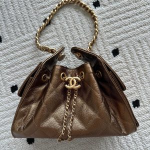 Chanel 25 Hobo Bag 22cm Bronze Calfskin 286184