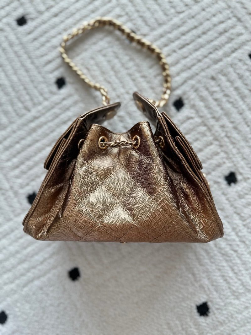 Chanel 25 Hobo Bag 22cm Bronze Calfskin 286184