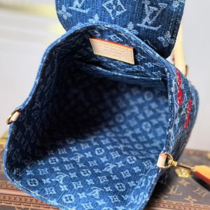 LV X TM VENICE NM Backpack Blue Cherry Denim Cowhide 256276