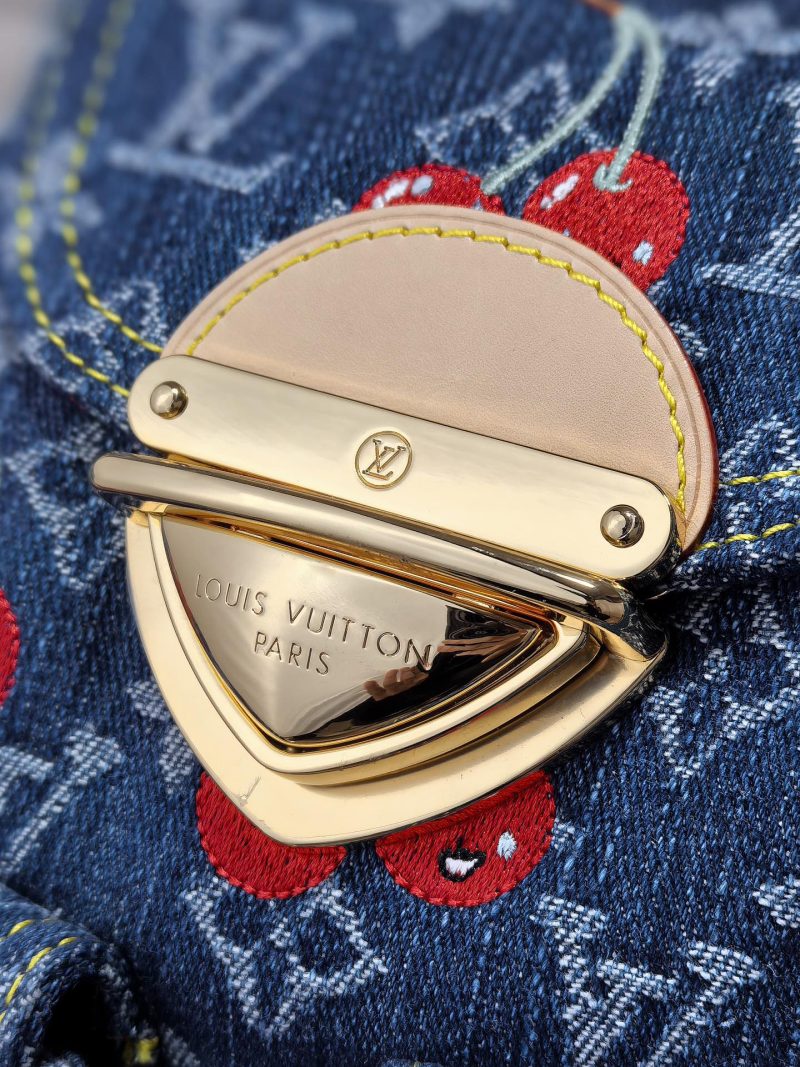 LV X TM VENICE NM Backpack Blue Cherry Denim Cowhide 256276