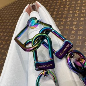 coussin bb 21 white empreinte calfskin multicolor chain