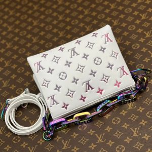 coussin bb 21 white empreinte calfskin multicolor chain