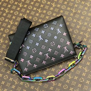 coussin bb 21 black empreinte calfskin multicolor chain