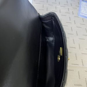 25C Mini Flap 19cm Black Lambskin Gold Heart Hardware