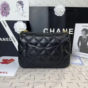 25C Mini Flap 24cm Black Lambskin Gold Heart Hardware