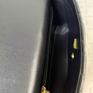 25C Mini Flap 24cm Black Lambskin Gold Heart Hardware