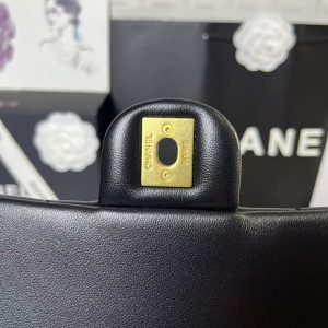 25C Mini Flap 24cm Black Lambskin Gold Heart Hardware