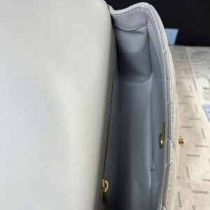 25C Mini Flap 24cm Grey Lambskin Gold Heart Hardware