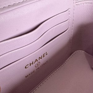 CC Vanity Case Pearl 17cm Cotton Candy Lambskin Gold hardware