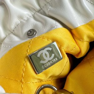 CC HOBO MINI 20CM YELLOW WHITE LAMBSKIN