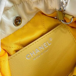 CC HOBO MINI 20CM YELLOW WHITE LAMBSKIN