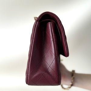 flap bag medium 25 burgundy caviar gold hardware