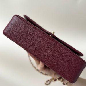 flap bag medium 25 burgundy caviar gold hardware