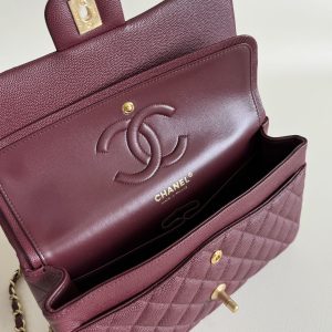 flap bag medium 25 burgundy caviar gold hardware