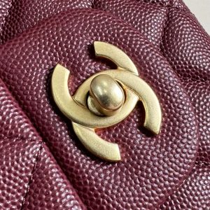 flap bag medium 25 burgundy caviar gold hardware