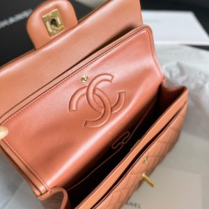 flap bag medium 25 brown lambskin gold hardware