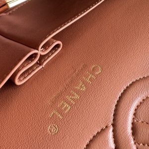 flap bag medium 25 brown lambskin gold hardware