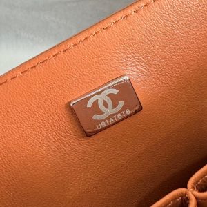 flap bag medium 25 brown lambskin silver hardware