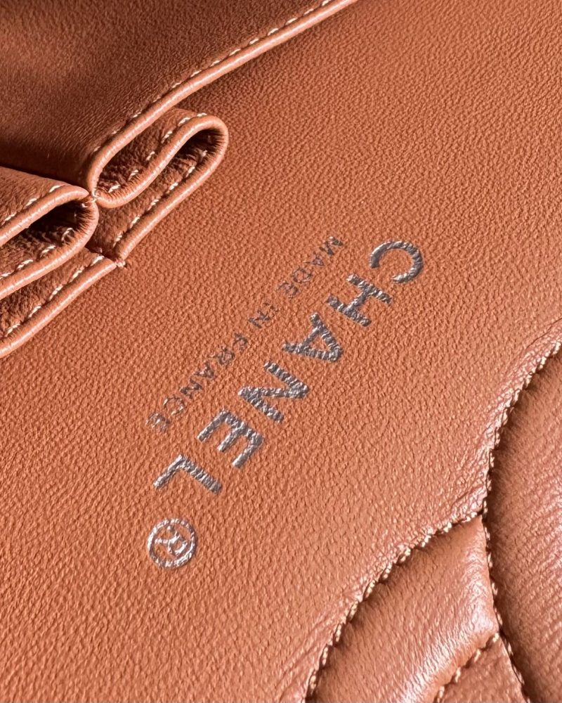 flap bag medium 25 brown lambskin silver hardware