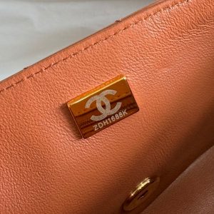 flap bag mini 20 brown lambskin gold hardware