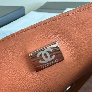 mini flap bag 17 brown lambskin silver hardware