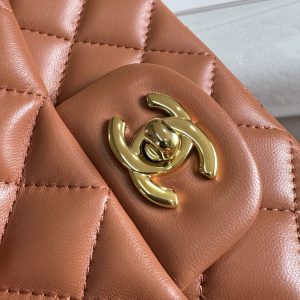 mini flap bag 17 brown lambskin gold hardware