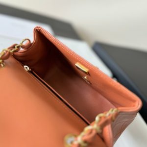 mini flap bag 17 brown lambskin gold hardware