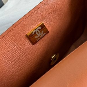 mini flap bag 17 brown lambskin gold hardware