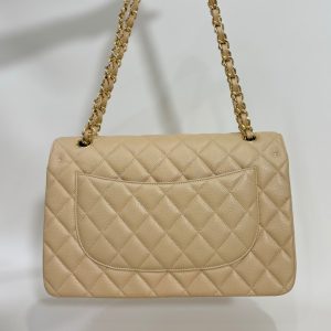 flap bag medium 25 beige caviar gold hardware