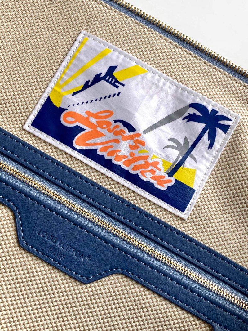 LV Vagabond Hobo 38cm Blue Cotton with 3D Damier Denim GHW